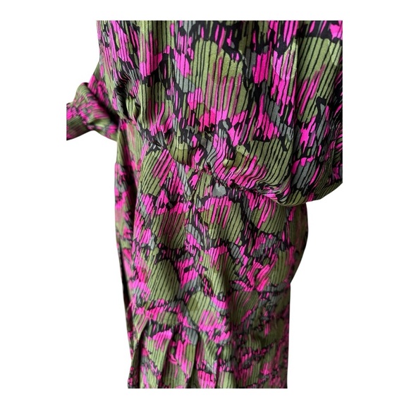 Adele Simpson Vintage Pink and Green Patterned Drop Waist  Dress - Picture 7 of 10